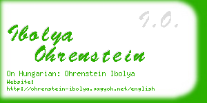 ibolya ohrenstein business card